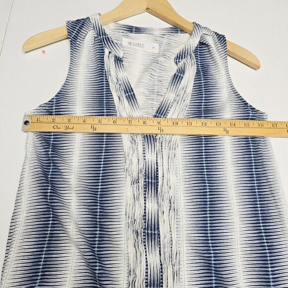 Carve Designs Top Medium Womens Middleton Sleeveless Button Front Blue V-neck - Picture 8 of 9